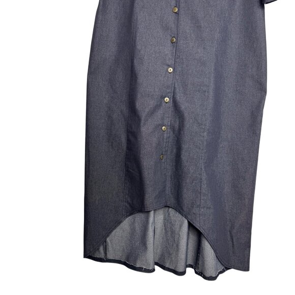Ashley Stewart Womens Plus Size 18 Denim Button-Down High-Low‎ Dress - Picture 5 of 8